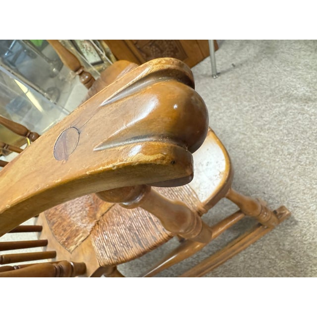 Mid 20th Century Barnard & Simonds Co Wood Windsor Rocking Chair For Sale In Chicago - Image 6 of 12