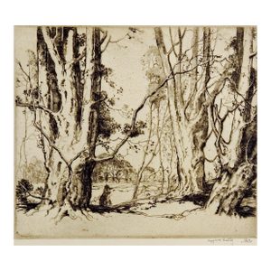 Early 20th Century Alfred Hutty Beverly Beeches Etching