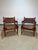 1960s Set of 2 Mid Century Angel Pazmino Hand Tooled Leather Sling Safari Chairs For Sale In Tampa - Image 6 of 12