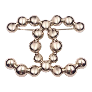 Chanel Brand New Light Gold CC Bead Brooch