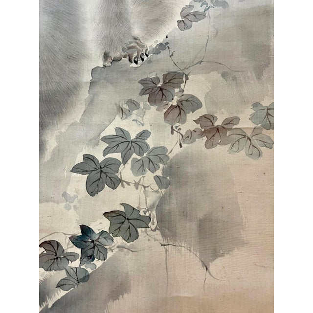 Japanese Silk Scroll Painting of Moneys Edo Period Mori Tetsuzan For Sale - Image 14 of 14