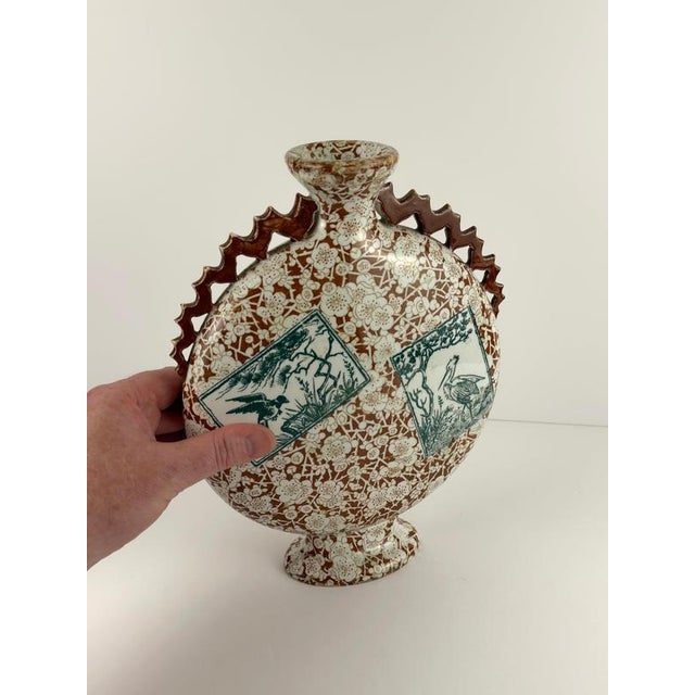 Aesthetic Movement Japonisme Moon Flask from Franz Anton Mehlem, Germany, 1865 For Sale - Image 9 of 10