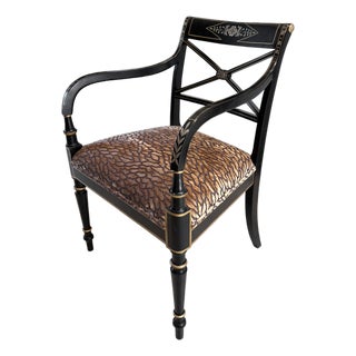 Vintage Hand-Painted Desk Chair For Sale