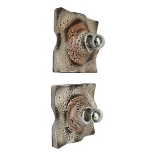 Wall Lights in Ceramic and Fat Lava by Martin Müller, 1970s, Set of 2 For Sale