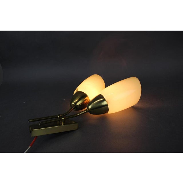Mid-Century Brass and Glass Wall Light from Kamenický Šenov, Czechoslovakia, 1960s For Sale - Image 11 of 13
