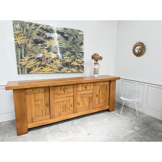 Brutalist Elm Sideboard, 1970s For Sale - Image 6 of 15