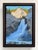 This oil painting on wood panel captures a serene waterfall cascading over rugged rocks, framed by lush trees and distant...