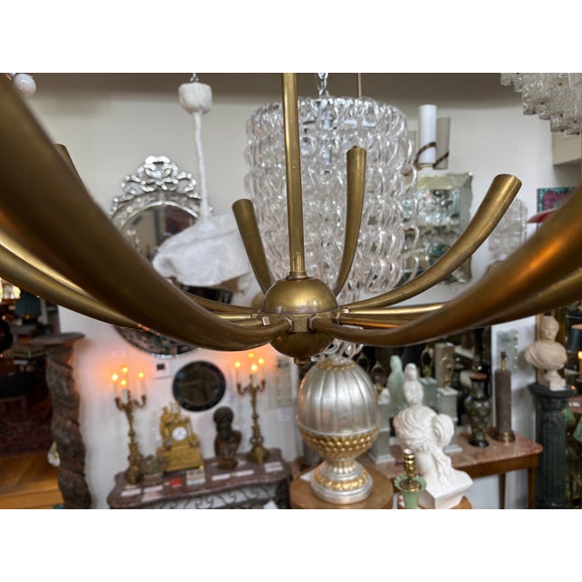 Italian Modern Brass Chandelier For Sale In Houston - Image 6 of 10