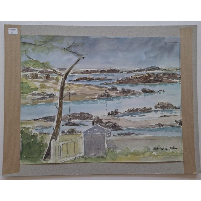 Maurice Chataignier (1941) Chausey Watercolor applied to cardboard Signed lower right Visible dimensions: 32 x 42.5 cm...