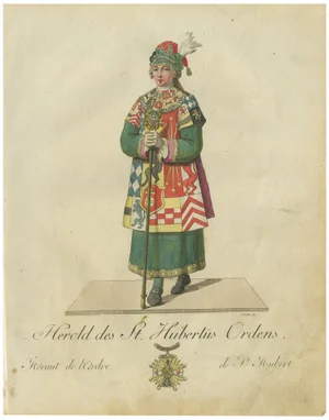 Schwan, Herald of the Order of Saint Hubert, 1791, Colored Engraving