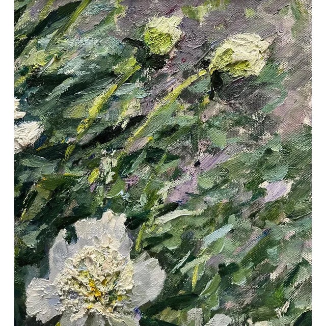 Georgij Moroz, White Peonies in the Garden, Oil, 2006 For Sale - Image 3 of 7