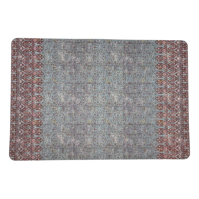 Nicolette Mayer Iznik Turq Red Rectangle Pebble Placemats, Set of 4 For Sale