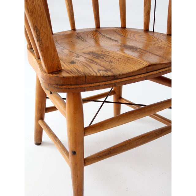 Vintage Oak Captain's Chair For Sale - Image 16 of 17