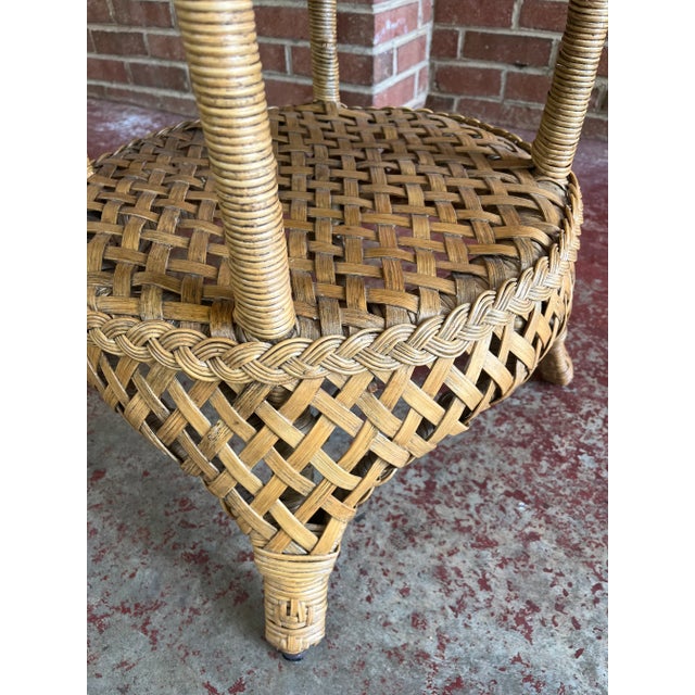 1970s Bamboo and Rattan Side Table For Sale In Jacksonville, FL - Image 6 of 9