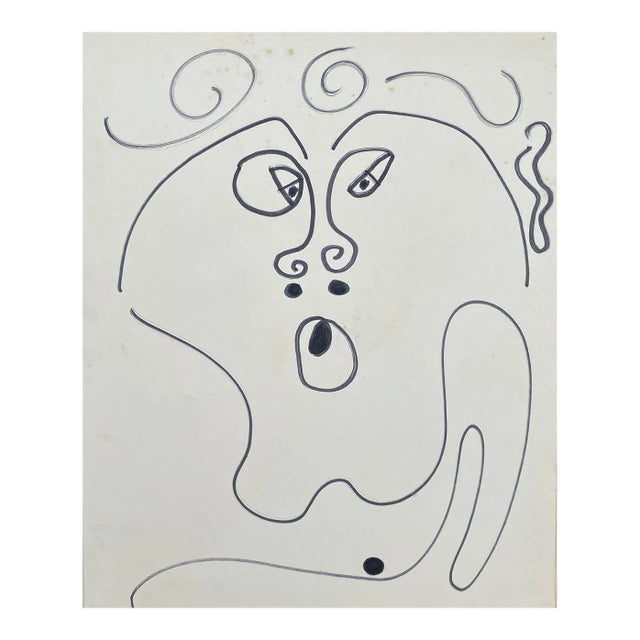 Larry Connatser Modern Portrait Drawing For Sale