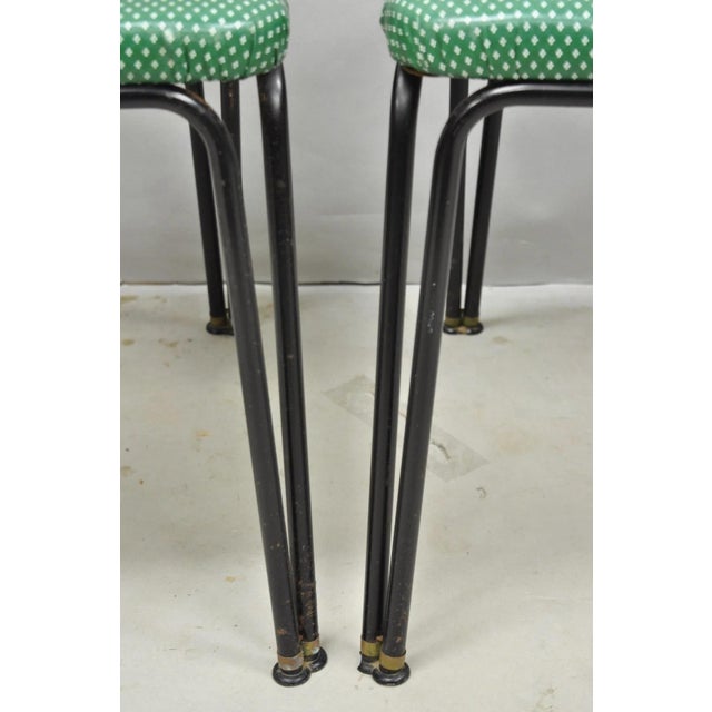 Vintage Daystrom Mid Century Modern Black Metal Kitchen Dining Chairs, Set of 6 For Sale - Image 17 of 18