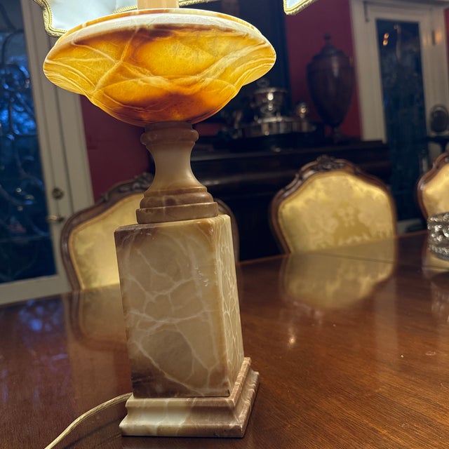 Alabaster Antique Alabaster Urn Lamp For Sale - Image 8 of 8