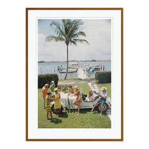 Palm Beach Society 1968 by Slim Aarons Brown Framed C Print