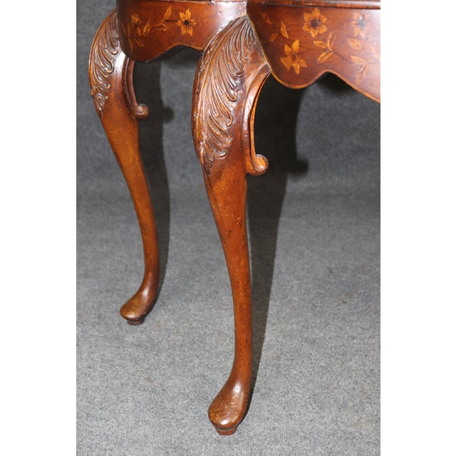 Wood Pair of Inlaid Walnut Edwardian Style Consoles by John Richard With Parrots For Sale - Image 7 of 12