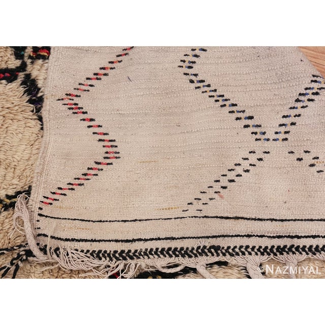 Cream Nazmiyal Collection Vintage Ivory Beni Ourain Moroccan Rug For Sale - Image 8 of 8