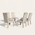 Set of Six 1980s Postmodern Sculptural Dining Chairs in Textured Cream Fabric For Sale - Image 9 of 18
