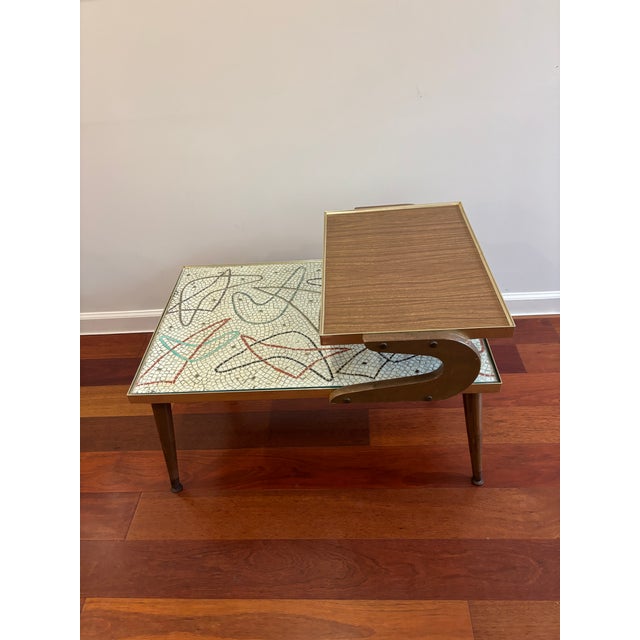Pair of 1950s Atomic Mosaic Step-End Side Tables – Collector Set For Sale - Image 14 of 17
