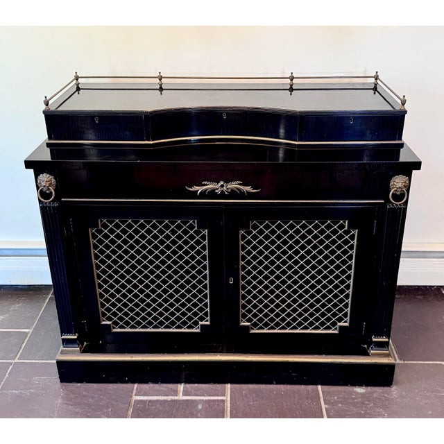 1940’s French Empire Neoclassical Ebonized Buffet Server by Kittinger For Sale - Image 10 of 12