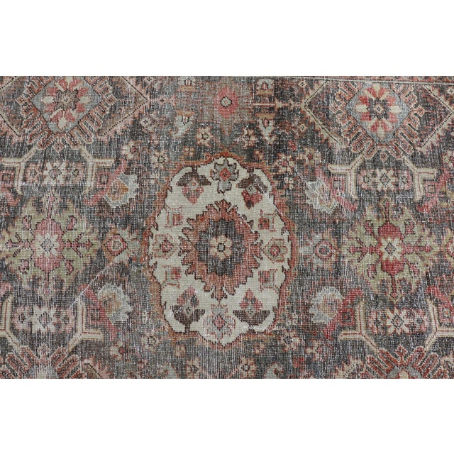 Antique Persian Sultanabad Gallery With Floral Design in Lt. Blue, Gray & Red For Sale - Image 10 of 13
