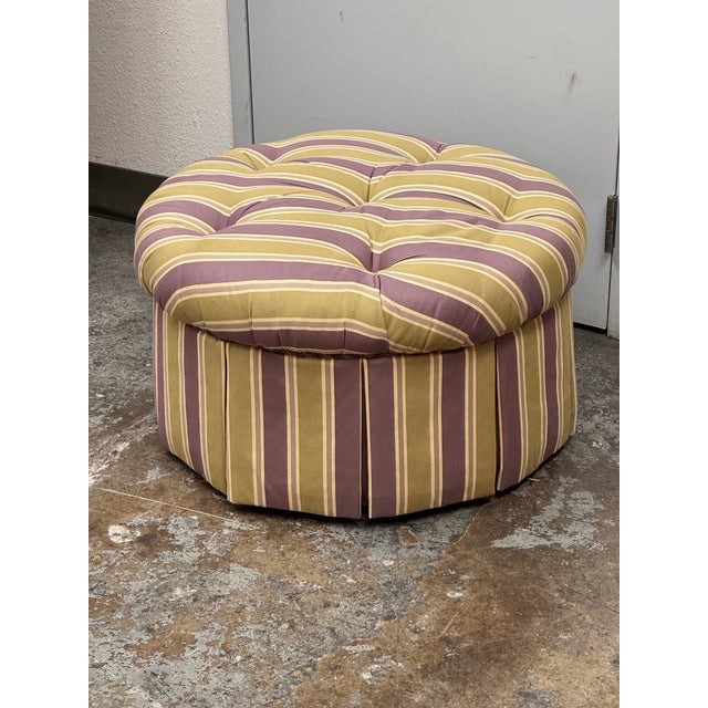 Design Plus Gallery presents a Round Tufted Ottoman from Sherrill Furniture. The ottoman has a plush round form with...