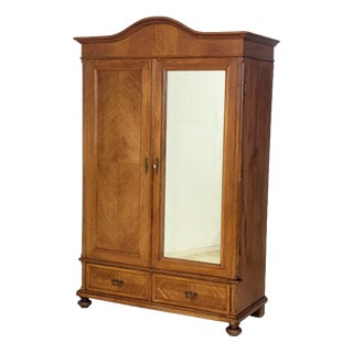 Vintage Art Nouveau Wardrobe in Wood For Sale