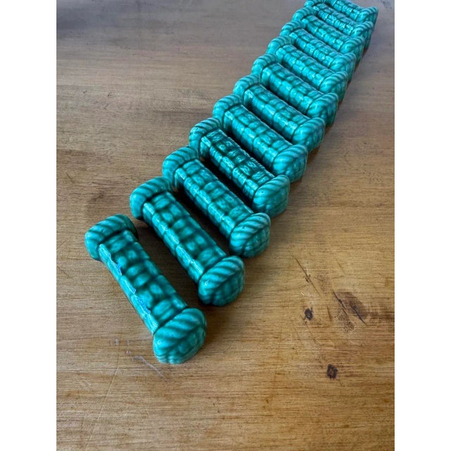 Vallauris Green Ceramic Knife Holders, 1960s, Set of 12 For Sale - Image 6 of 13