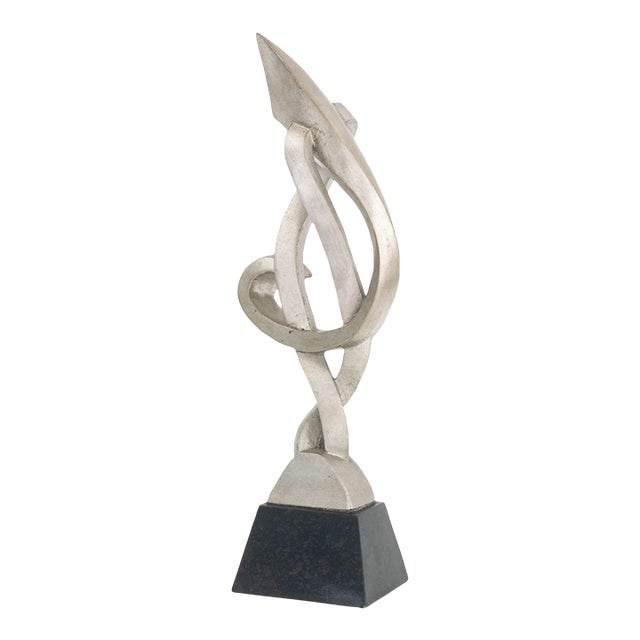 Modernist Silvered Abstract Freeform Sculpture For Sale
