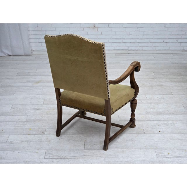 Vintage Danish Highback Armchair in Hand Woven Wool, 1950s For Sale - Image 10 of 18