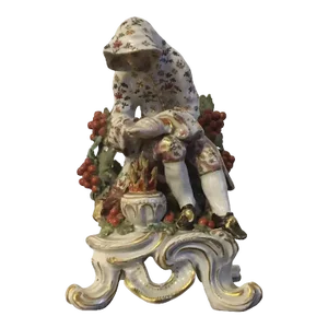 Antique 18th Century English George II Bow Porcelain Seasons Figure Emblematic of Winter 1765