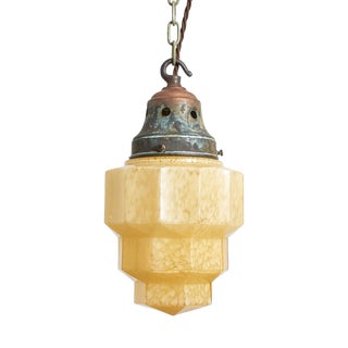 Art Deco Skyscraper Pendant Light, 1920s For Sale