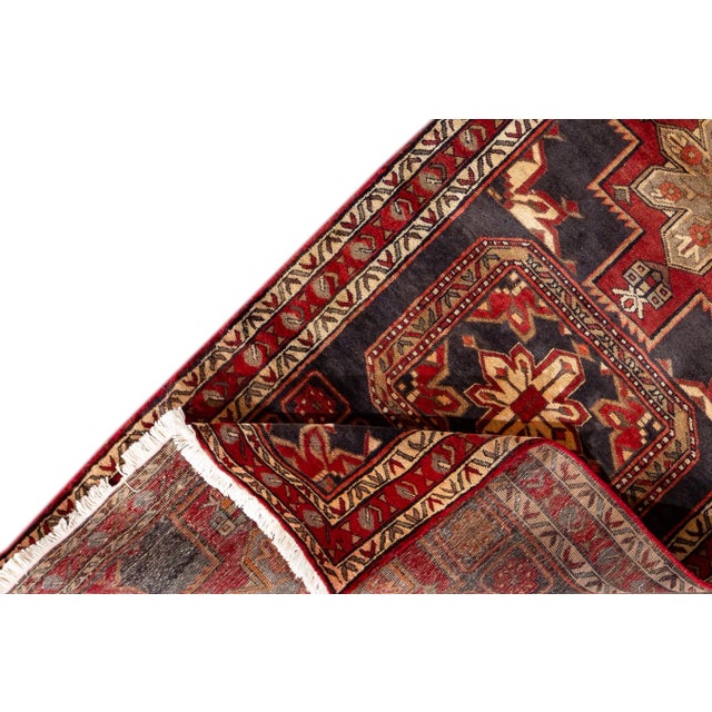 Tribal Vintage North West Persian Handmade Red Tribal Wool Runner For Sale - Image 3 of 11