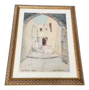 Vintage Watercolor "Algiers" by A. Filatoff C.1930