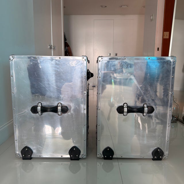 Pair of Eichholtz Aluminum "Catalina" Trunk Nightstands For Sale - Image 12 of 12