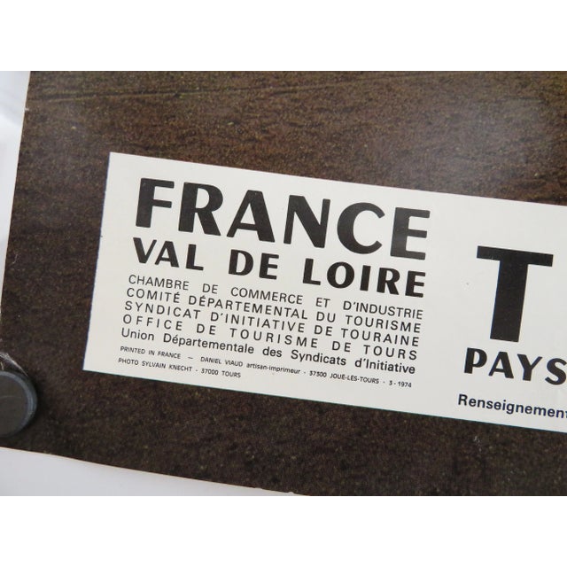Vintage 1974 France Val De Loire Touraine Travel Tourism Poster Art For Sale In Seattle - Image 6 of 8
