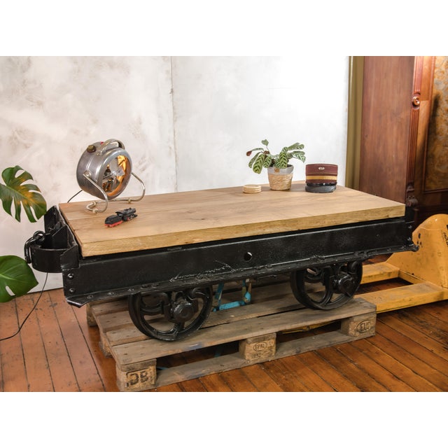 Vintage French Mining Cart Coffee Table, 1920s For Sale - Image 18 of 18
