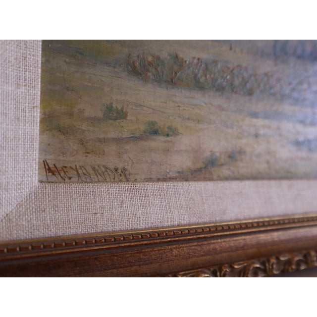 Impressionist Vintage Oil Landscape Painting For Sale - Image 3 of 9