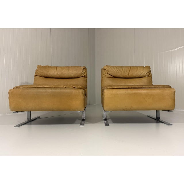 Special Lounge Chairs in Leather and Chrome, 1960s, Set of 2 For Sale - Image 12 of 18
