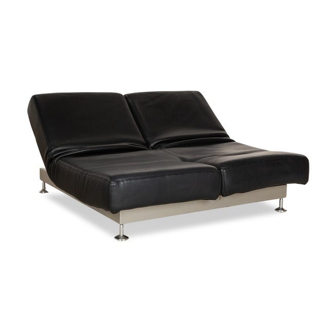 Damier Leather Two-Seater Black Sofa from Edra For Sale - Image 11 of 18