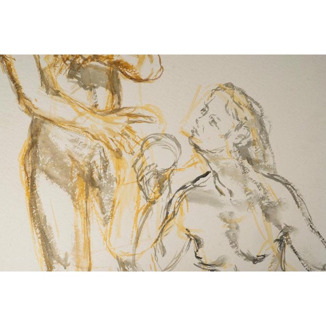 Unknown Artist, Man and Woman, 20th Century, Watercolour on Paper For Sale - Image 3 of 6