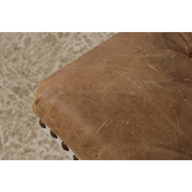 Thomasville Pair of Tufted Leather Stools For Sale - Image 11 of 14