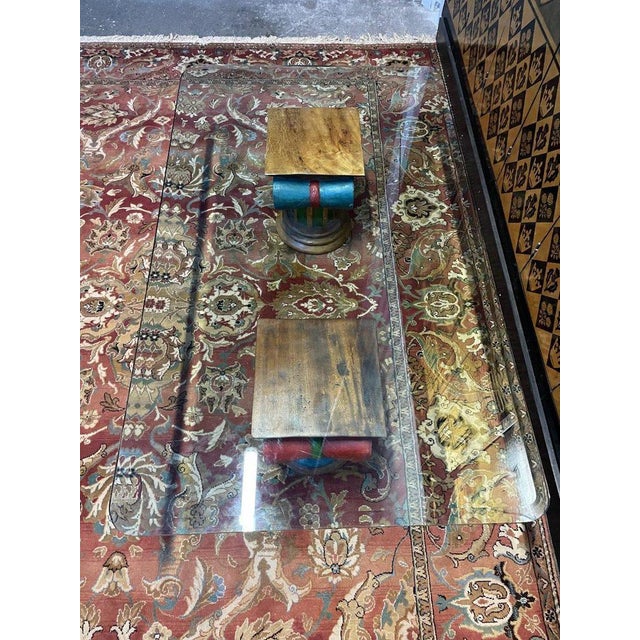 Wood Glass Coffee Table and Corinthian Columns For Sale - Image 7 of 8
