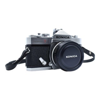 1960's Konica Autoreflex T 35mm SLR Camera With Hexanon 52mm Lens With Original Shoulder Starp For Sale