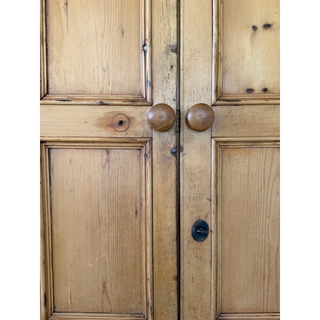 19th Century European Country Pine Two-Door Armoire With Raised Panel Doors For Sale In Naples, FL - Image 6 of 12