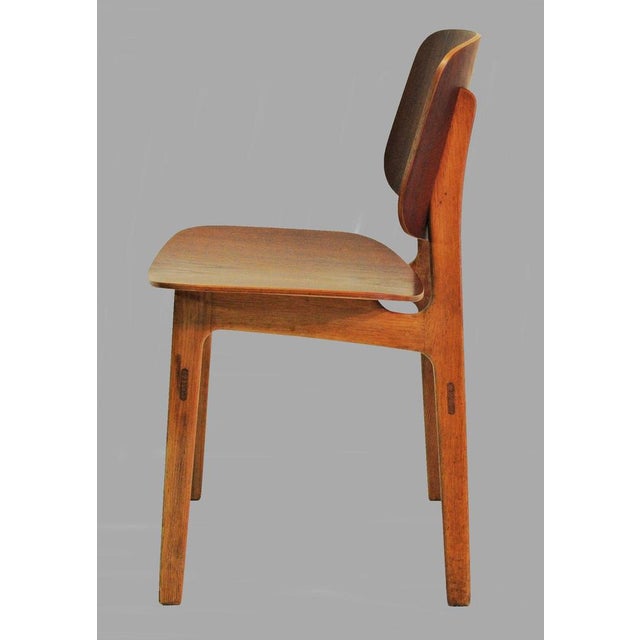 1950s Shell Chairs in Oak and Teak by Børge Mogensen for Søborg Møbelfabrik, 1950s, Set of 2 For Sale - Image 5 of 9