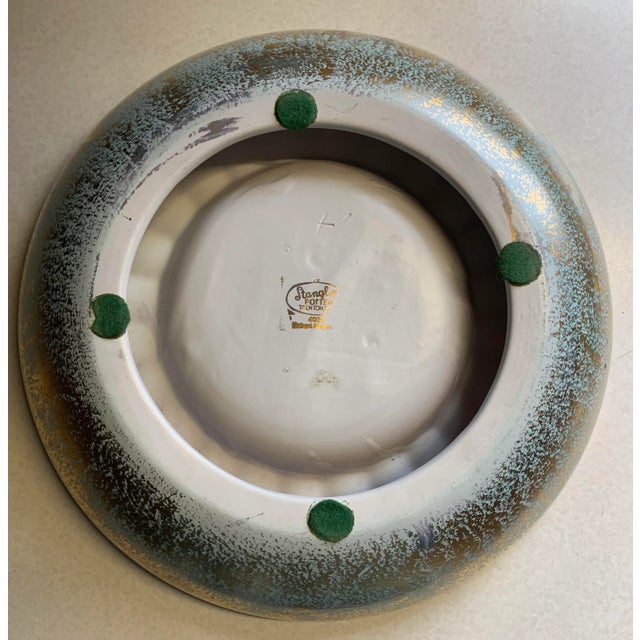 Stangl Mid Century Modern 1960’s Stangl Pottery Ashtray Light Blue & Gold For Sale - Image 4 of 6